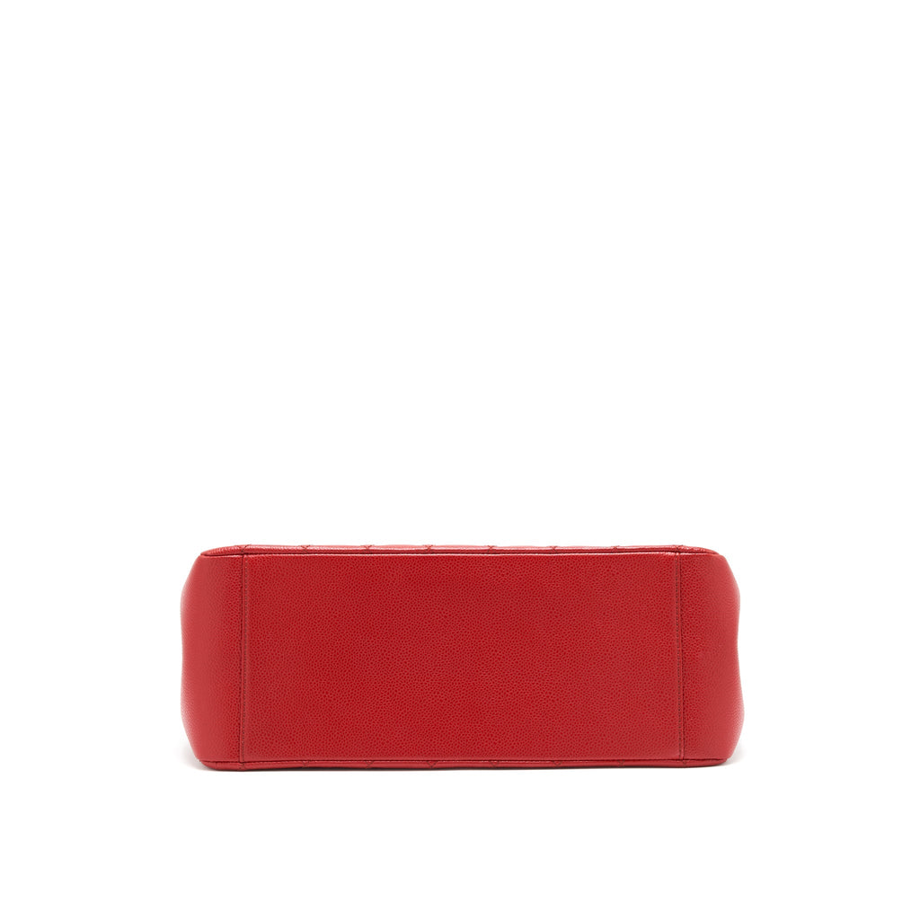 CHANEL GRAND SHOPPING TOTE CAVIAR RED WITH SHW