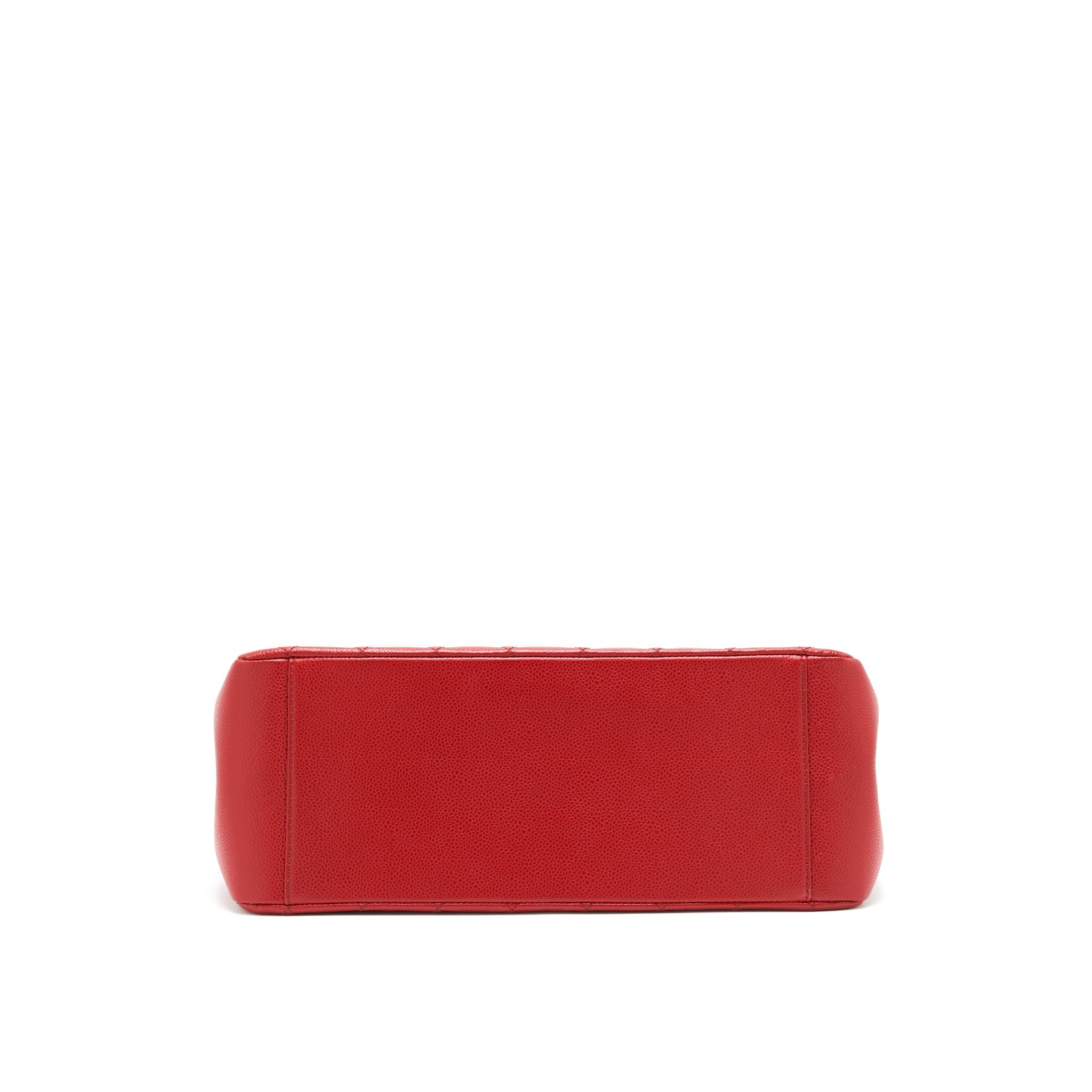 CHANEL GRAND SHOPPING TOTE CAVIAR RED WITH SHW