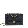 CHANEL JUMBO SINGLE FLAP BAG CAVIAR BLACK GHW