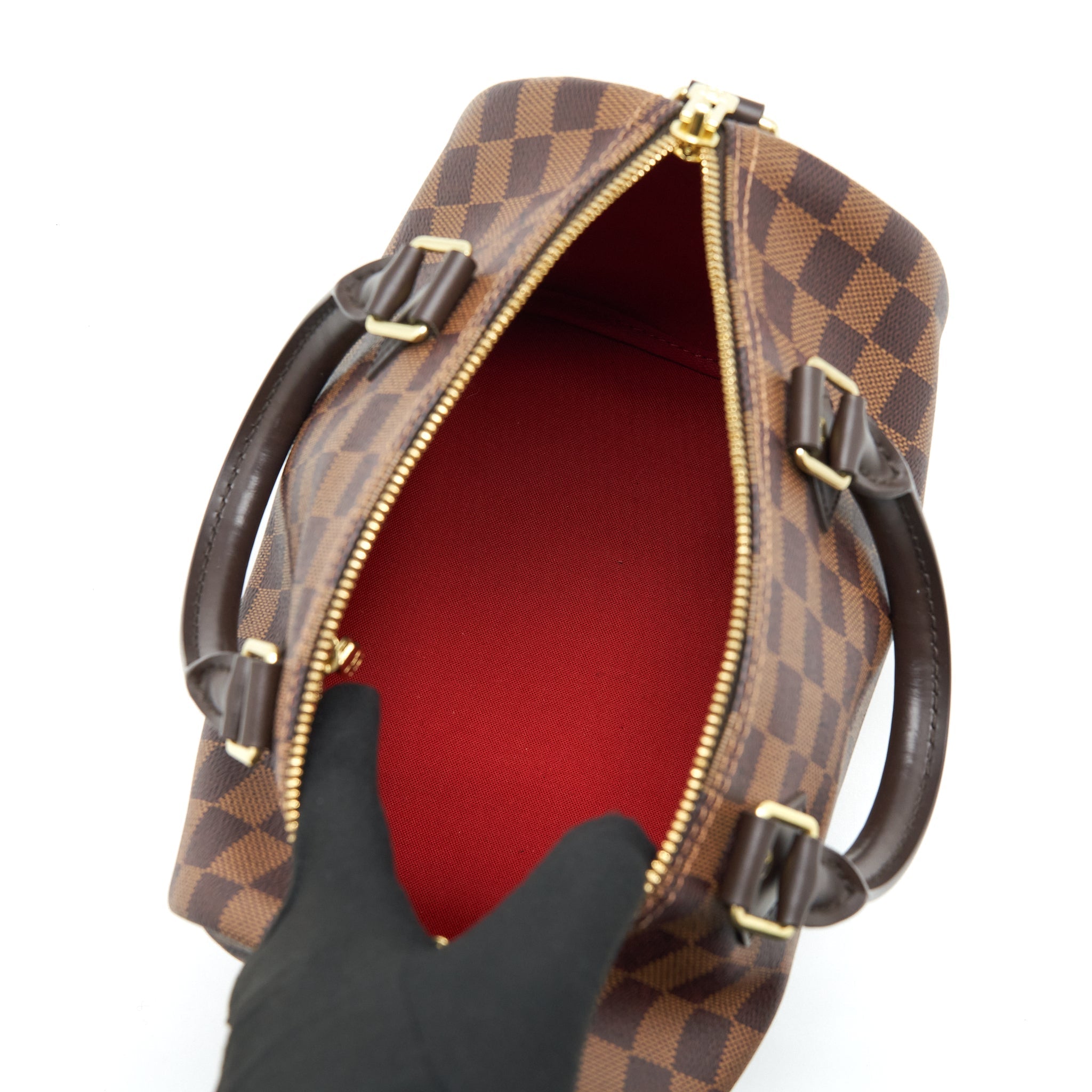 LOUIS VUITTON SPEEDY BANDOULIERE 25 DAMIER EBENE CANVAS GHW