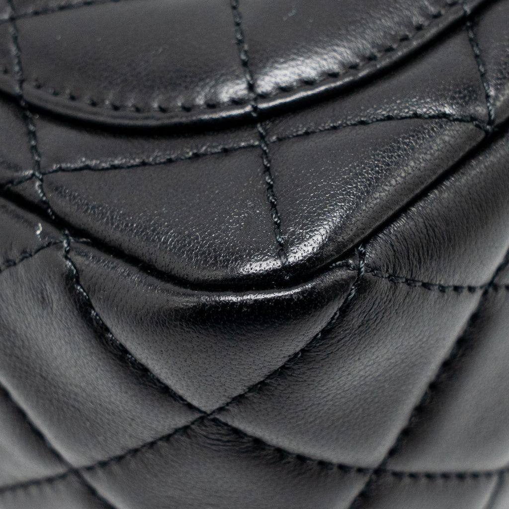CHANEL PEARL CRUSH MINI SQUARE LAMBSKIN BLACK GHW