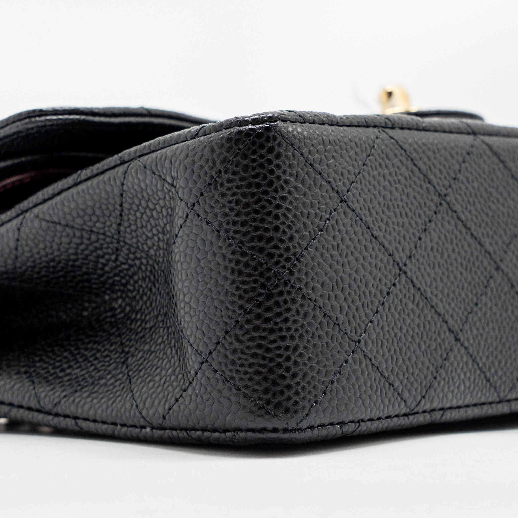 CHANEL SMALL CLASSIC DOUBLE FLAP BAG CAVIAR BLACK GHW (MICROCHIP)