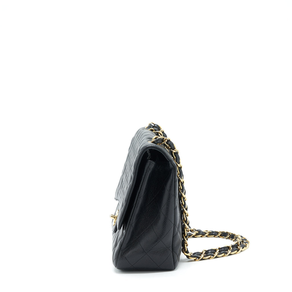 CHANEL JUMBO SINGLE FLAP BAG CAVIAR BLACK GHW