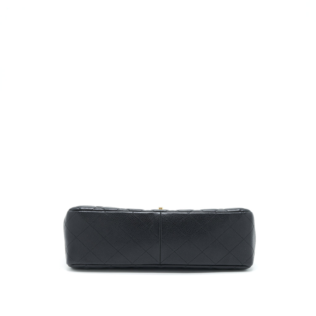 CHANEL JUMBO SINGLE FLAP BAG CAVIAR BLACK GHW