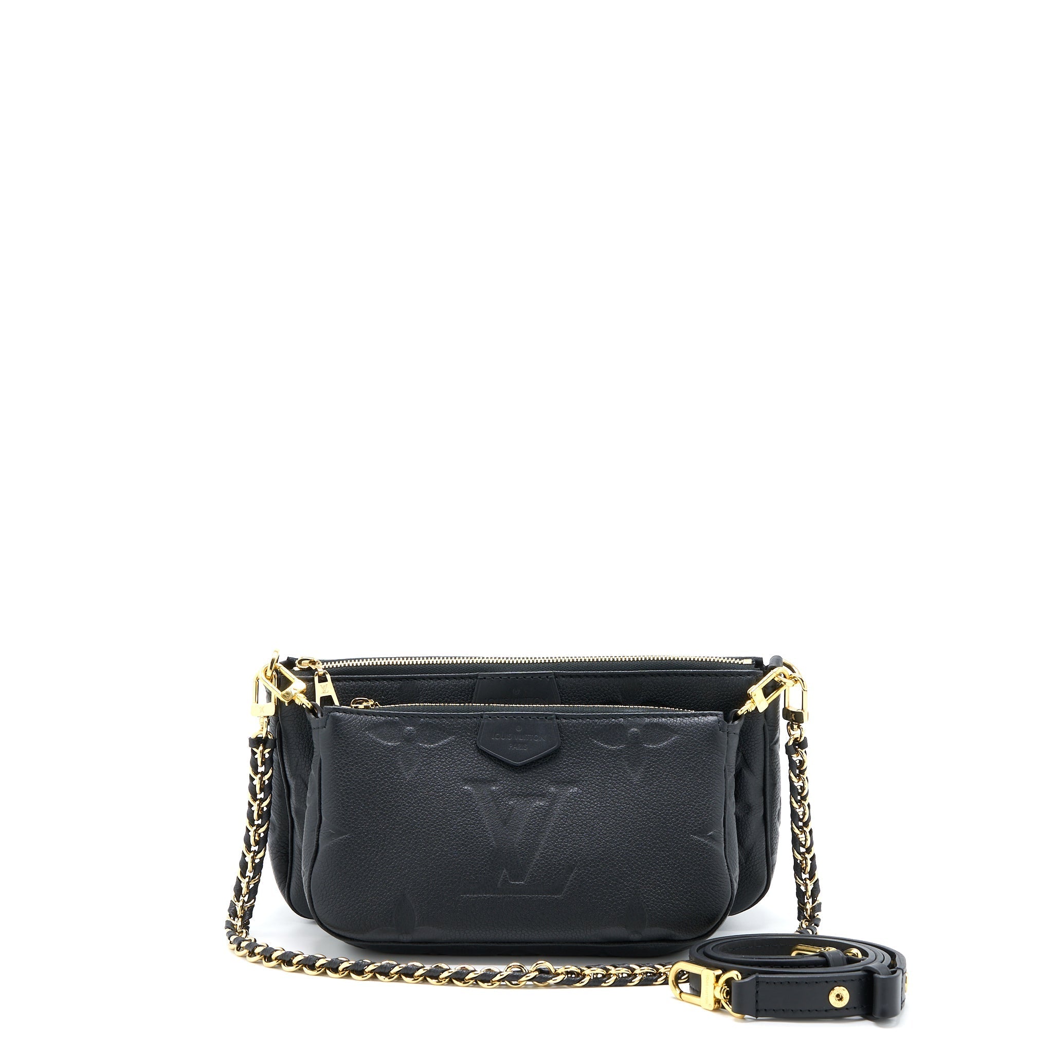 LOUIS VUITTON MULTI POCHETTE ACCESSORIES MONOGRAM EMPRIENTED BLACK GHW (NEW VERSION)