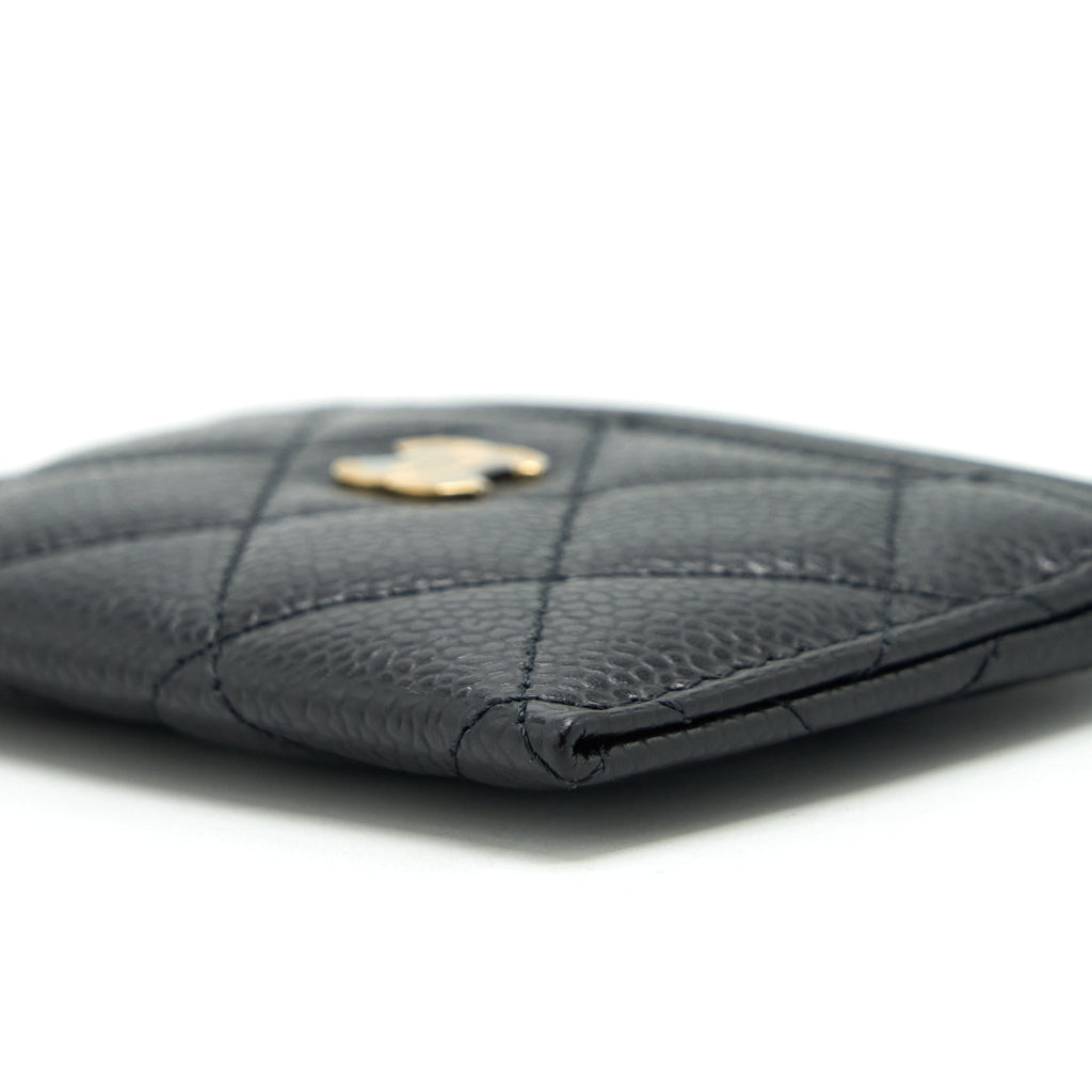 CHANEL CLASSIC CARD HOLDER CAVIAR BLACK GHW