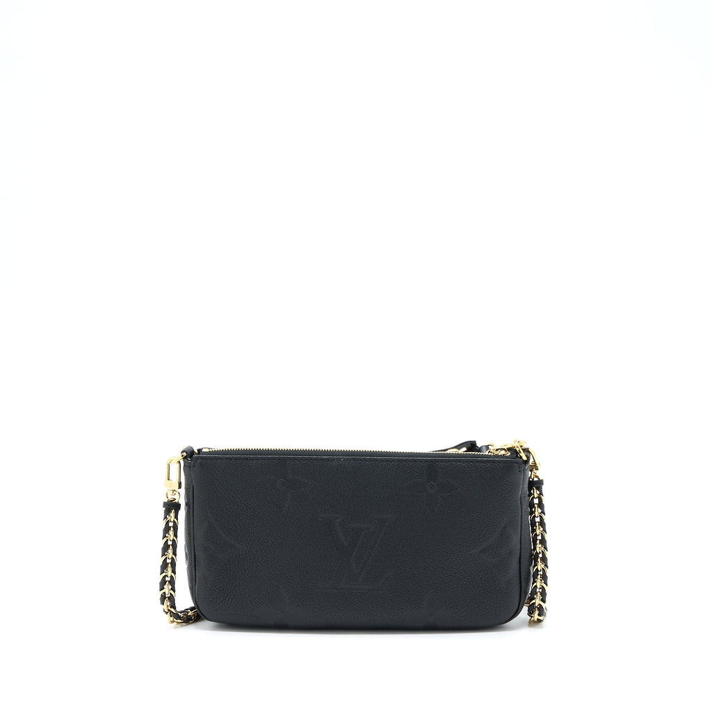 LOUIS VUITTON MULTI POCHETTE ACCESSORIES MONOGRAM EMPRIENTED BLACK GHW (NEW VERSION)
