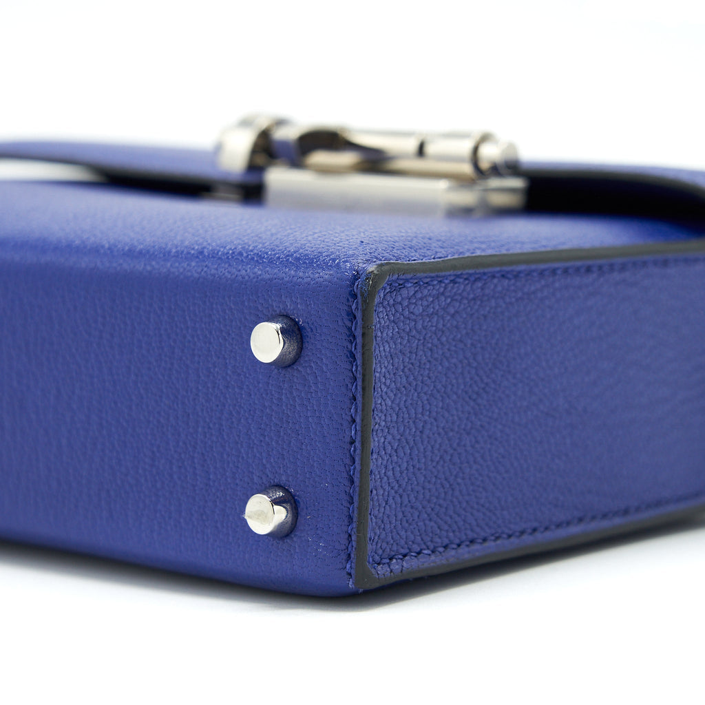 HERMES MINI VERROU BAG CHEVRE MYSORE 7T BLEU ELECTRIC SHW