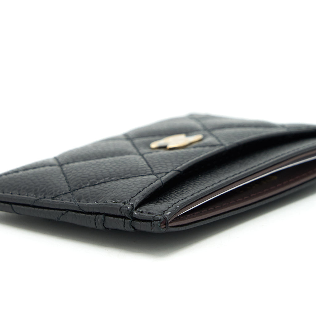CHANEL CLASSIC CARD HOLDER CAVIAR BLACK GHW