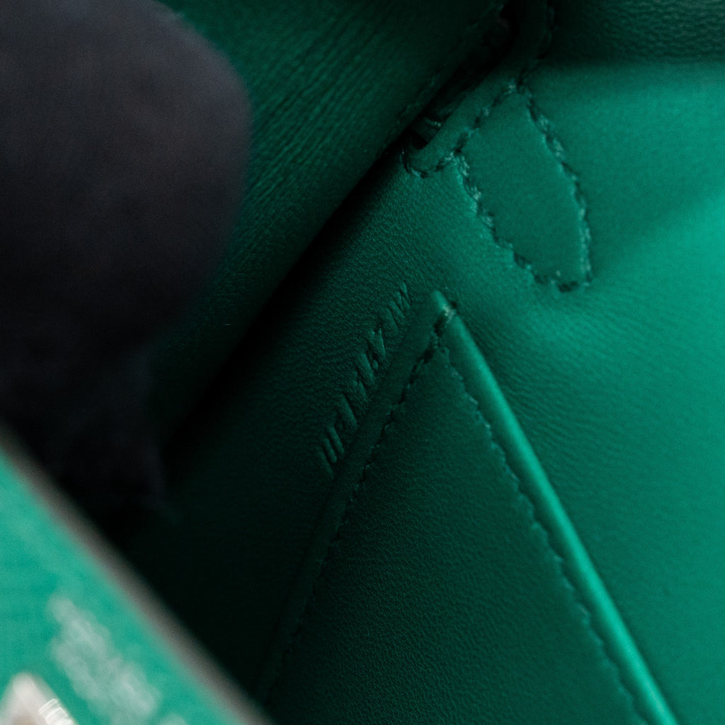 HERMES MINI KELLY EPSOM WOOLY STRAP VERT JADE/ BLUE PARADIS-SAPHIR SHW