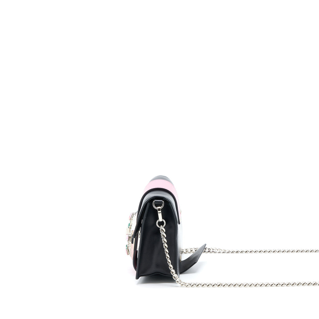 PRADA PLEX RIBBON BAG CRYSTAL CALFSKIN MULTICOLOUR SHW