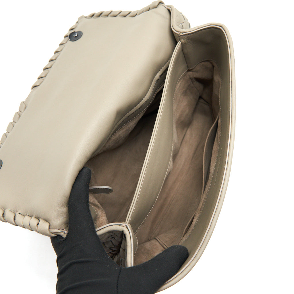 BOTTEGA VENETA LARGE OLYMPIA BAG GREY