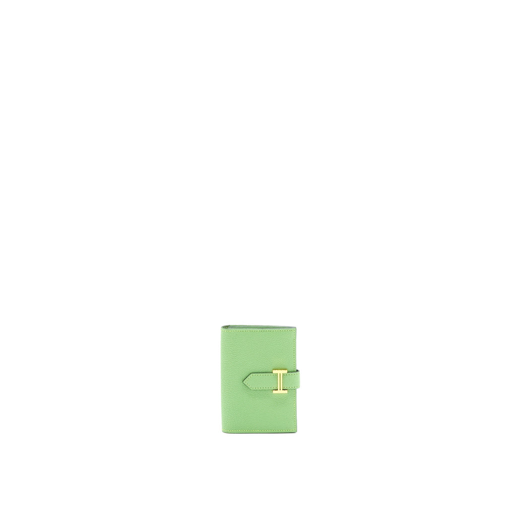 HERMES BEARN CARD HOLDER VERT CRIQUET GHW