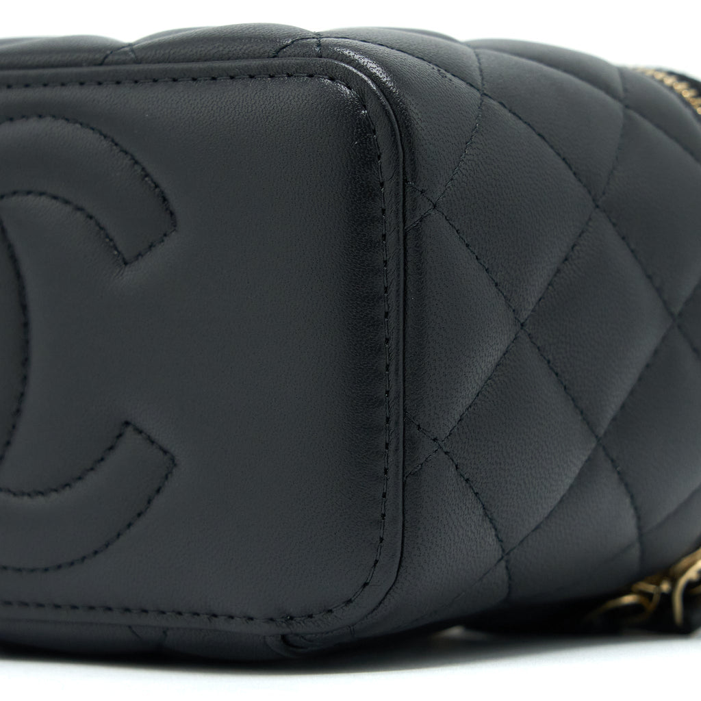 CHANEL 23C PEARL CRUSH LONG VANITY LAMBSKIN BLACK LGHW (MICROCHIP)