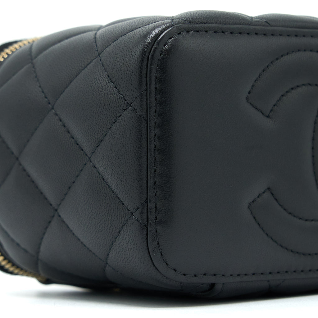 CHANEL 23C PEARL CRUSH LONG VANITY LAMBSKIN BLACK LGHW (MICROCHIP)