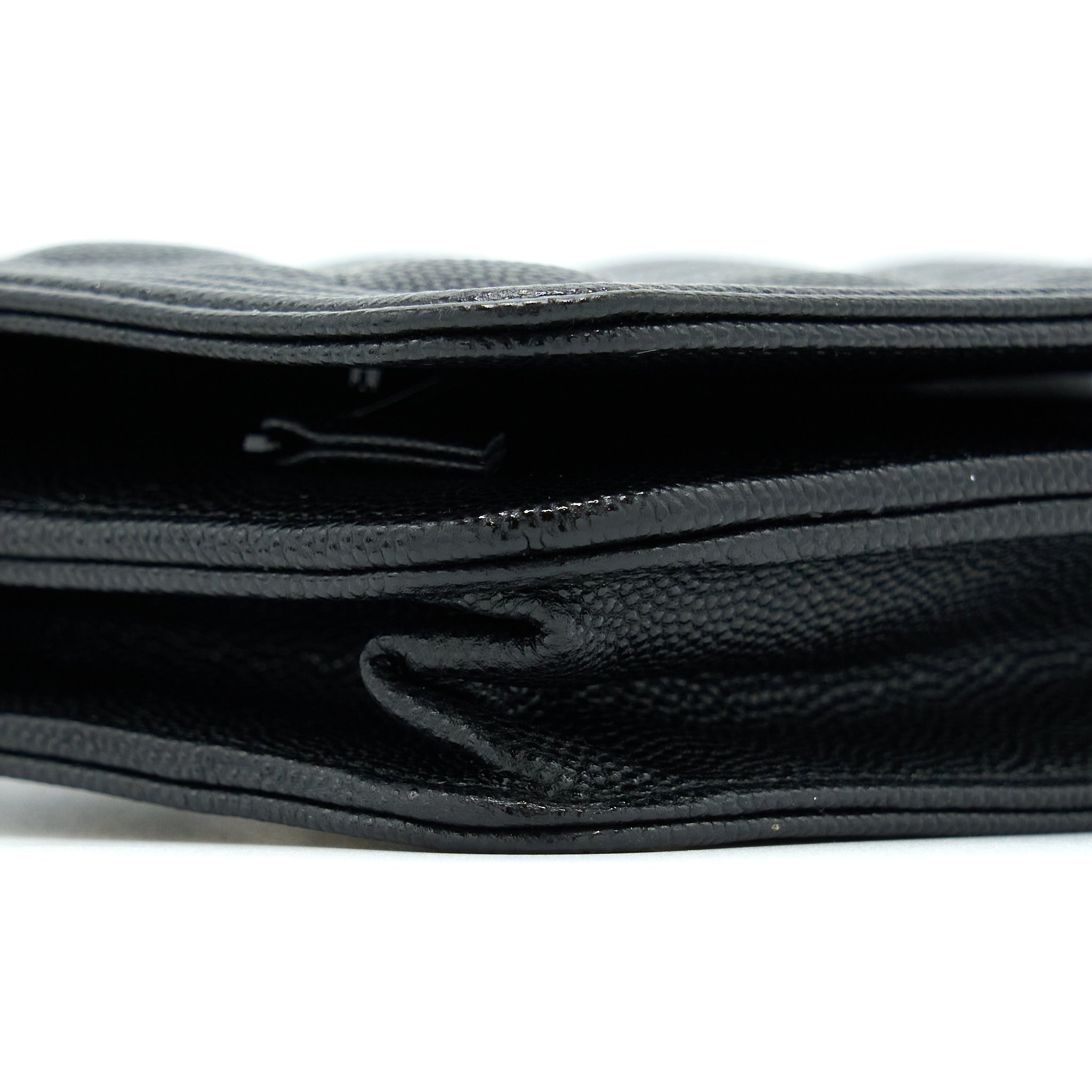 CHANEL BOY WALLET ON CHAIN CAVIAR BLACK LGHW