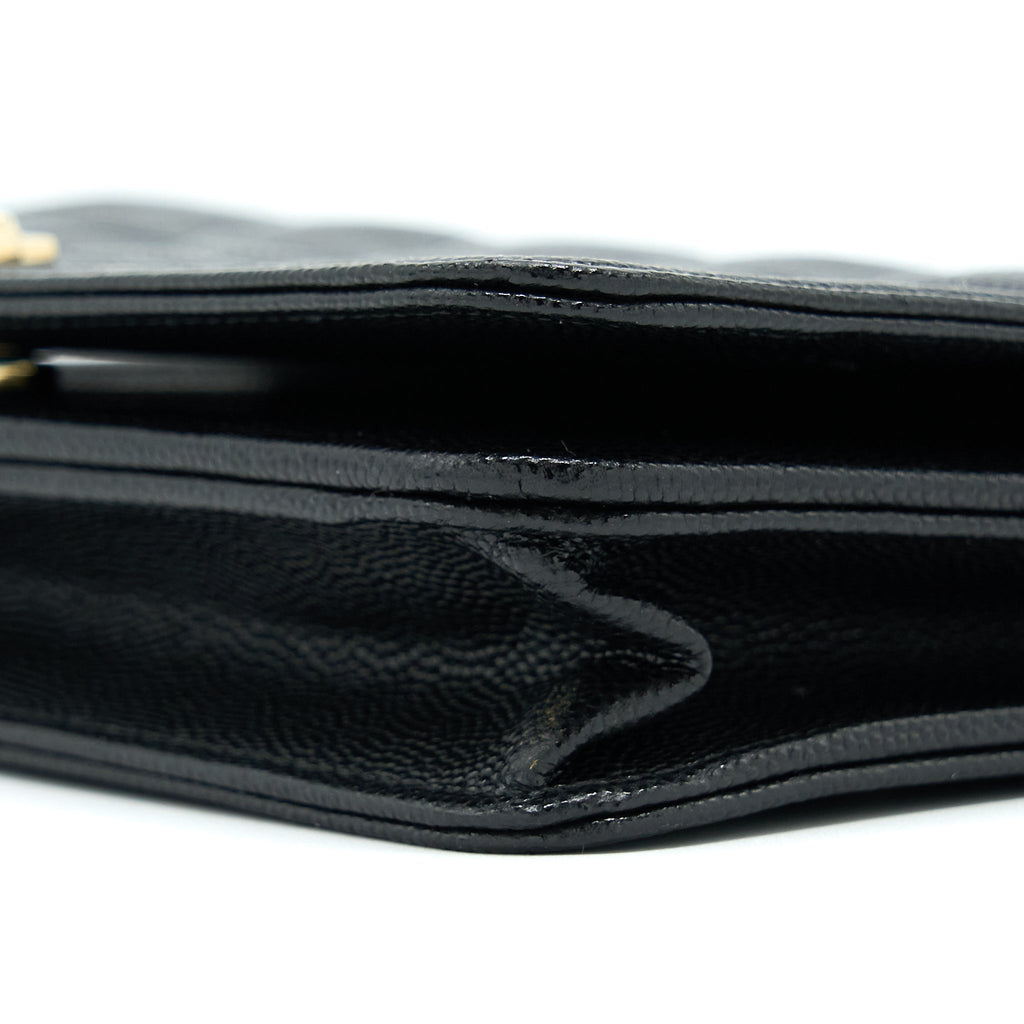 CHANEL BOY WALLET ON CHAIN CAVIAR BLACK LGHW