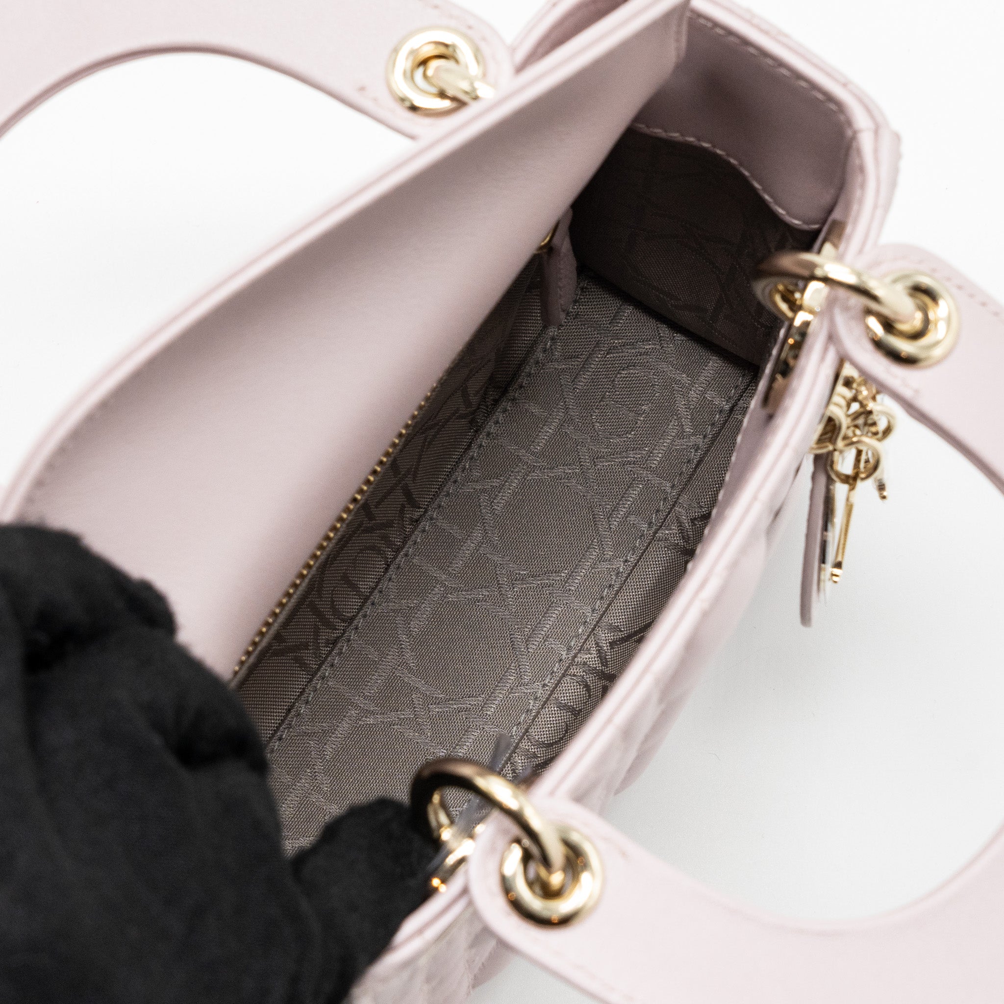 DIOR MINI LADY DIOR BAG LAMBSKIN LIGHT PINK LGHW