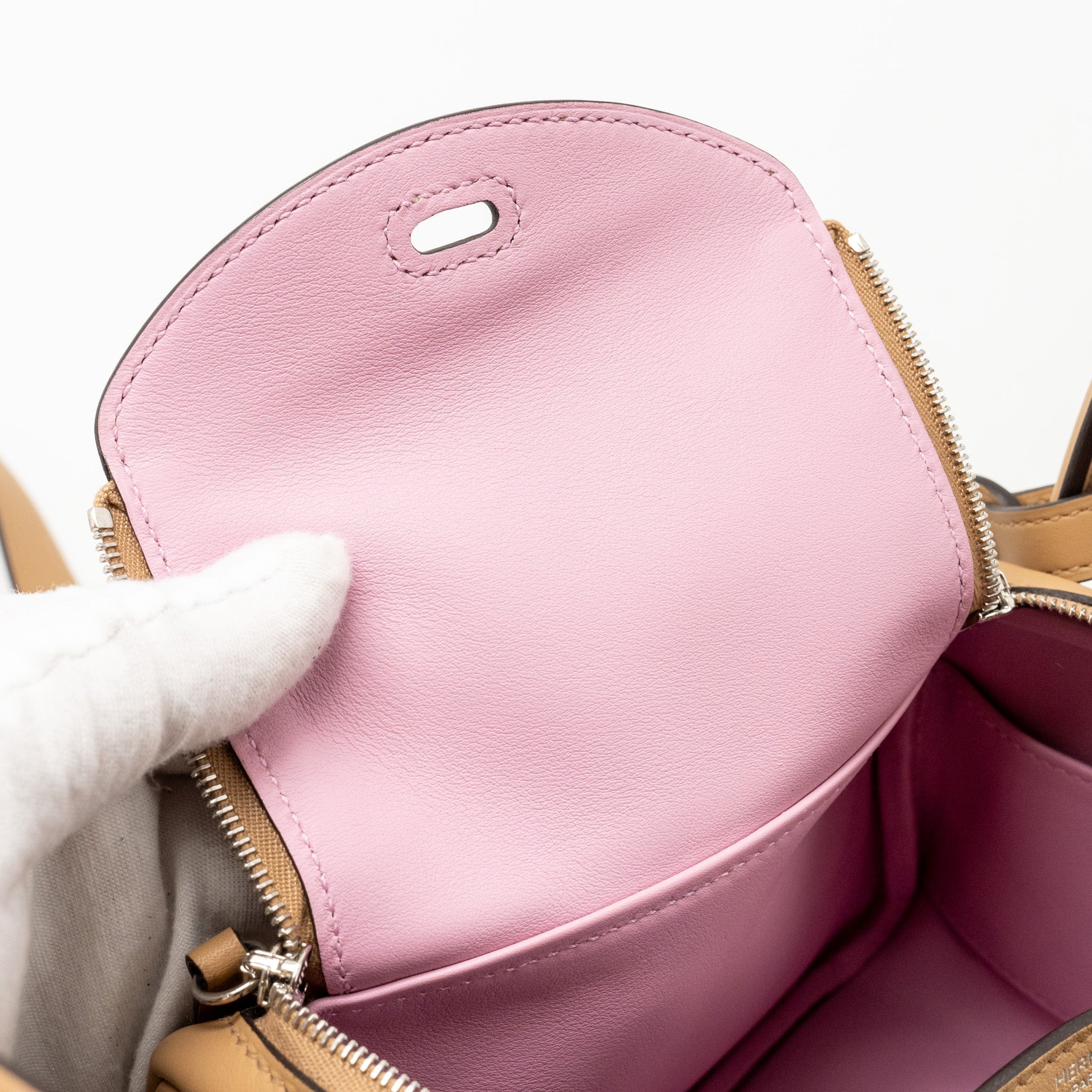 HERMES MINI LINDY SWIFT CHAI/MAUVE SYLVESTRE SHW