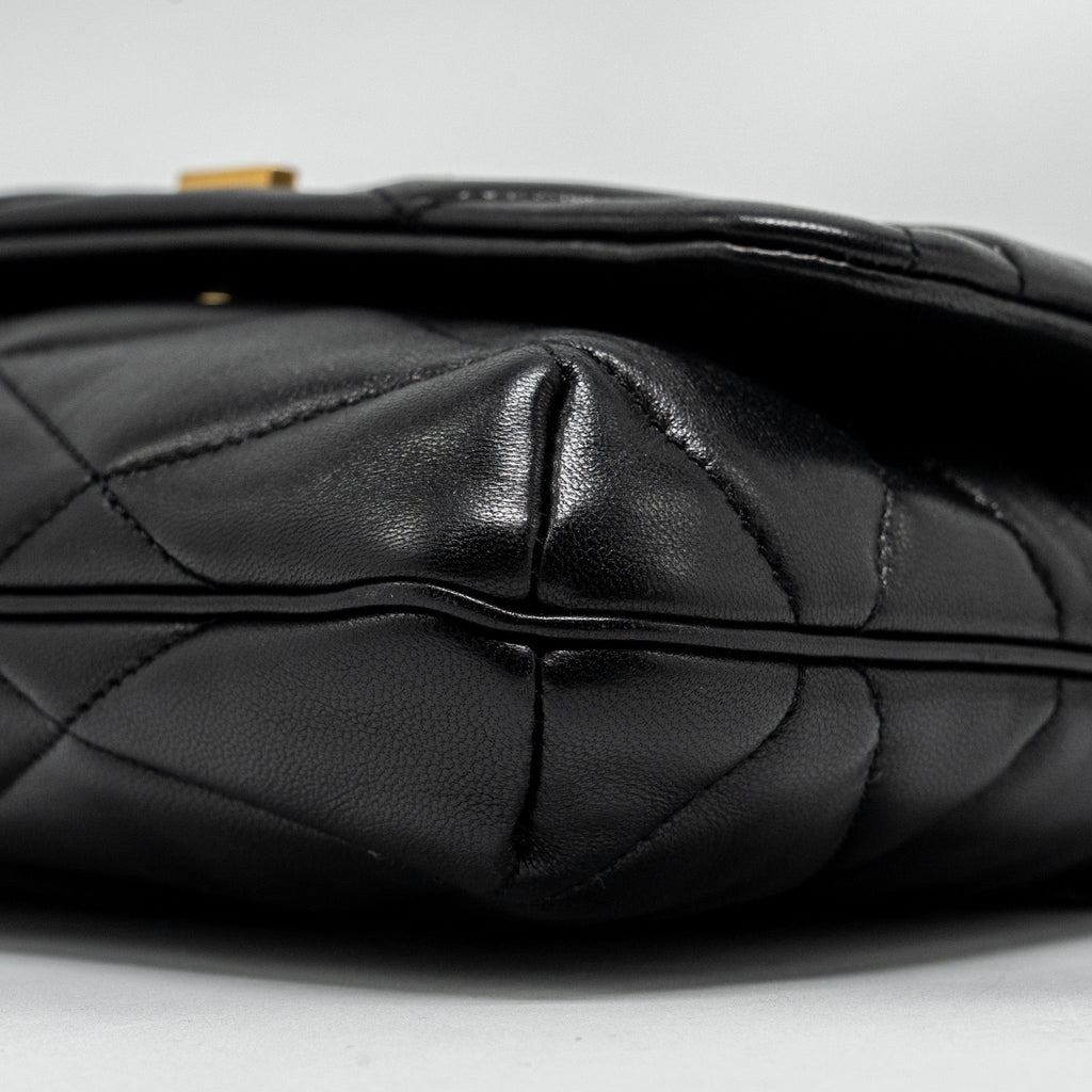 SAINT LAURENT/YSL LE 57 QUILTED HOBO SHOULDER BAG LAMBSKIN BLACK MULTICOLOUR HARDWARE