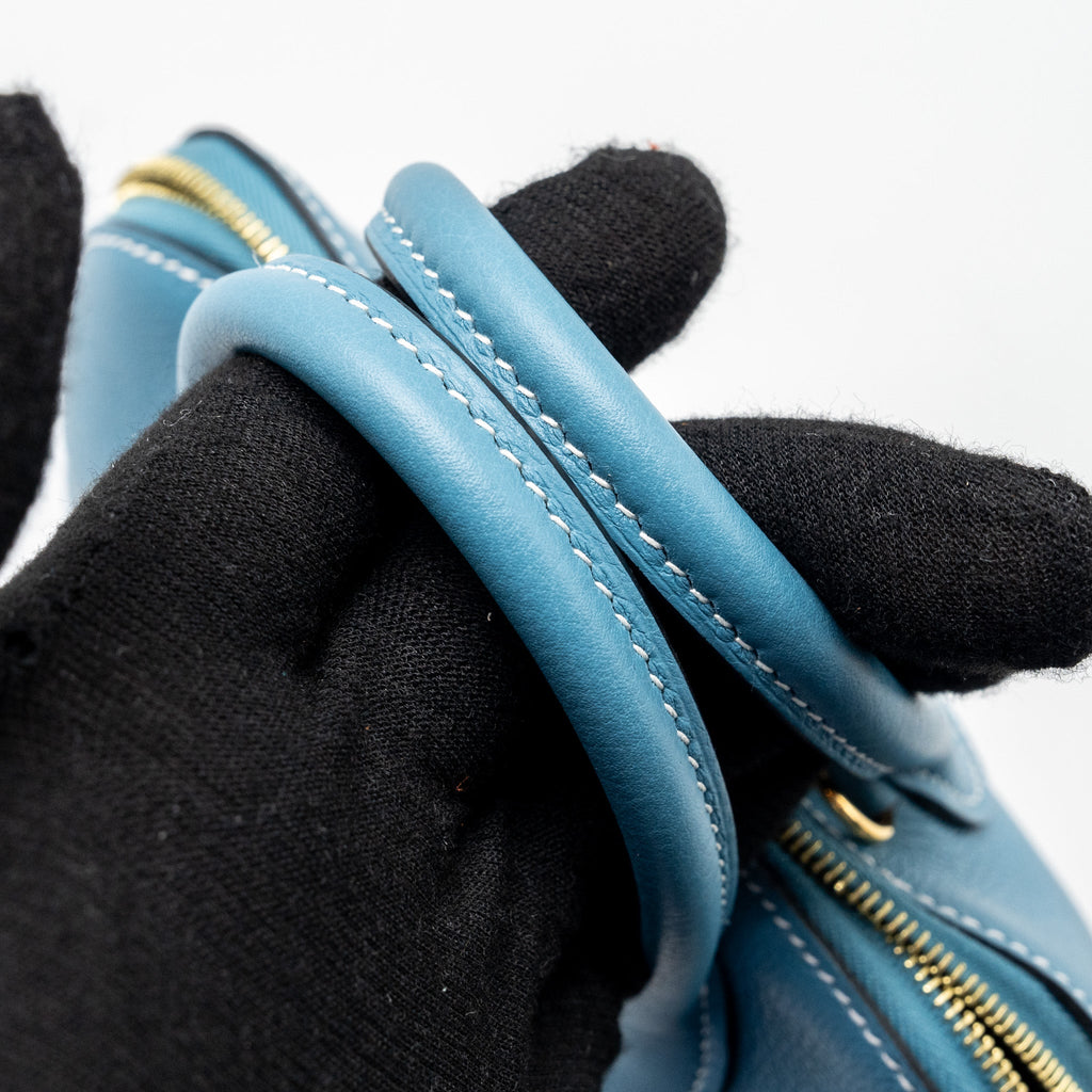 HERMES MINI BOLIDE EVERCOLOR NEW BLUE JEAN GHW