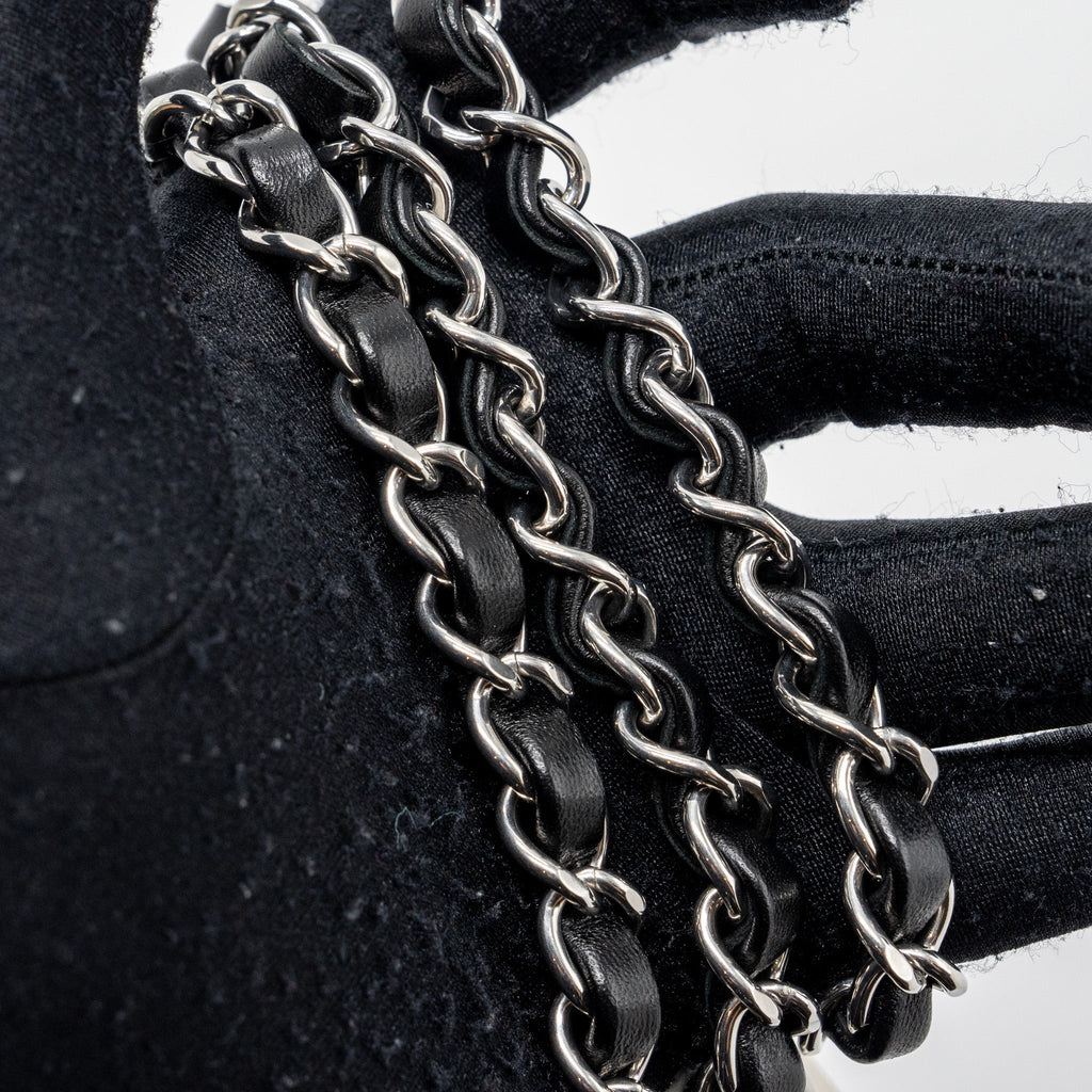 CHANEL MINI RECTANGULAR FLAP BAG LAMBSKIN BLACK SHW (MICROCHIP)