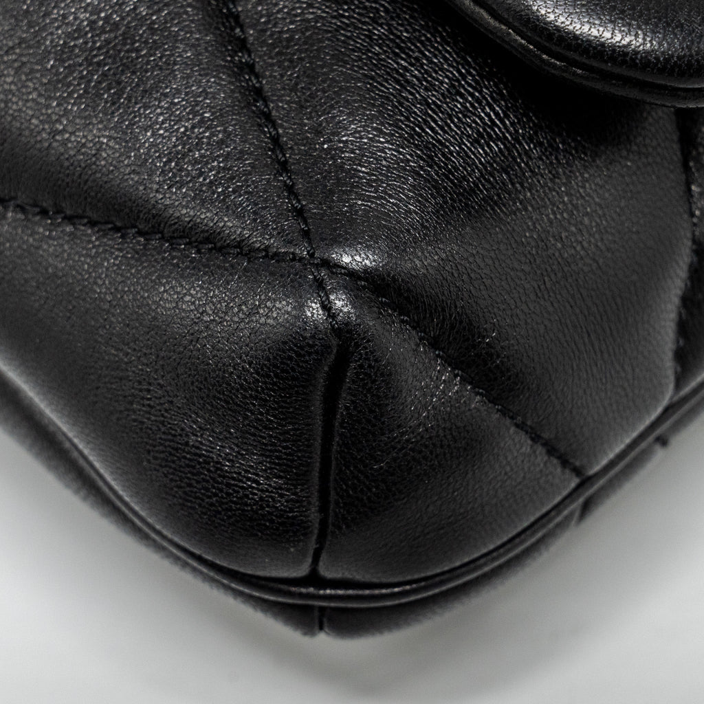 SAINT LAURENT/YSL LE 57 QUILTED HOBO SHOULDER BAG LAMBSKIN BLACK MULTICOLOUR HARDWARE