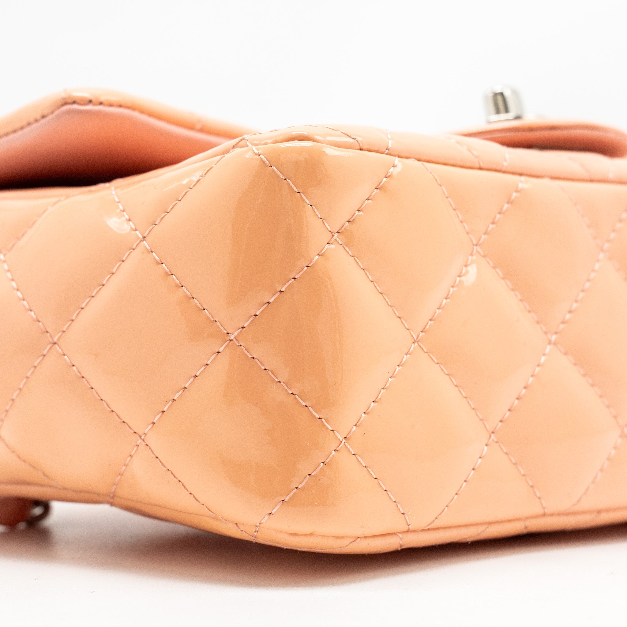 CHANEL MINI RECTANGULAR FLAP BAG PATENT PINK SHW