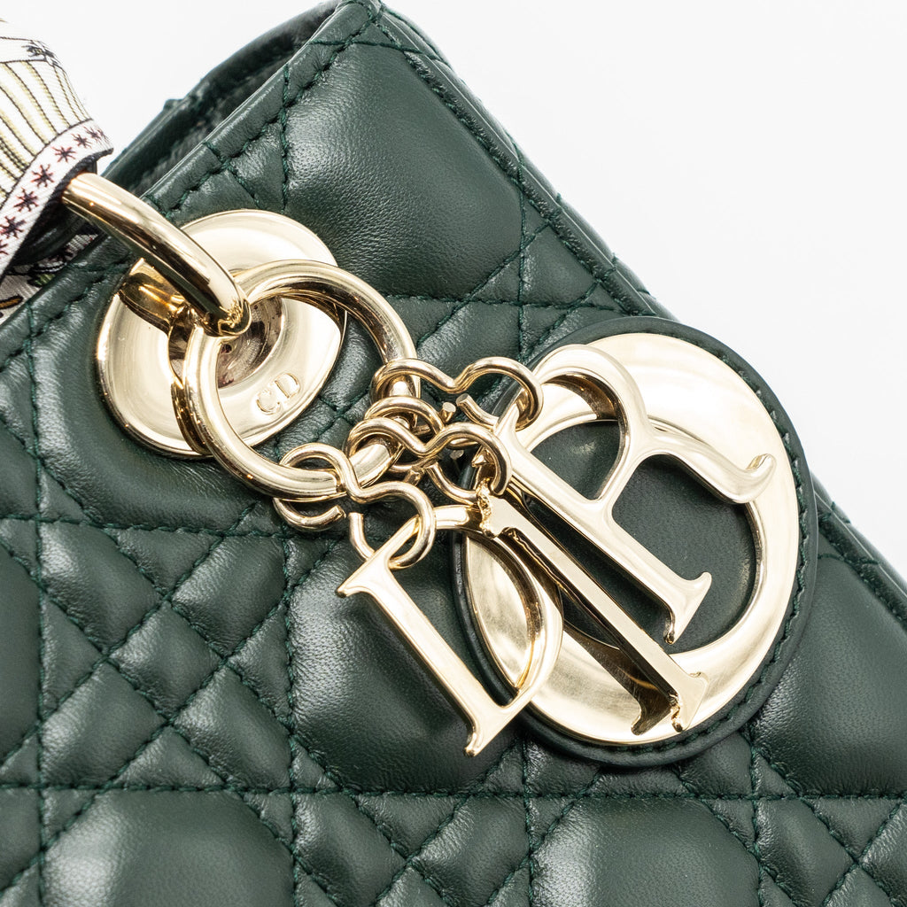DIOR SMALL LADY DIOR MY ABC DIOR BAG LAMBSKIN DARK GREEN LGHW