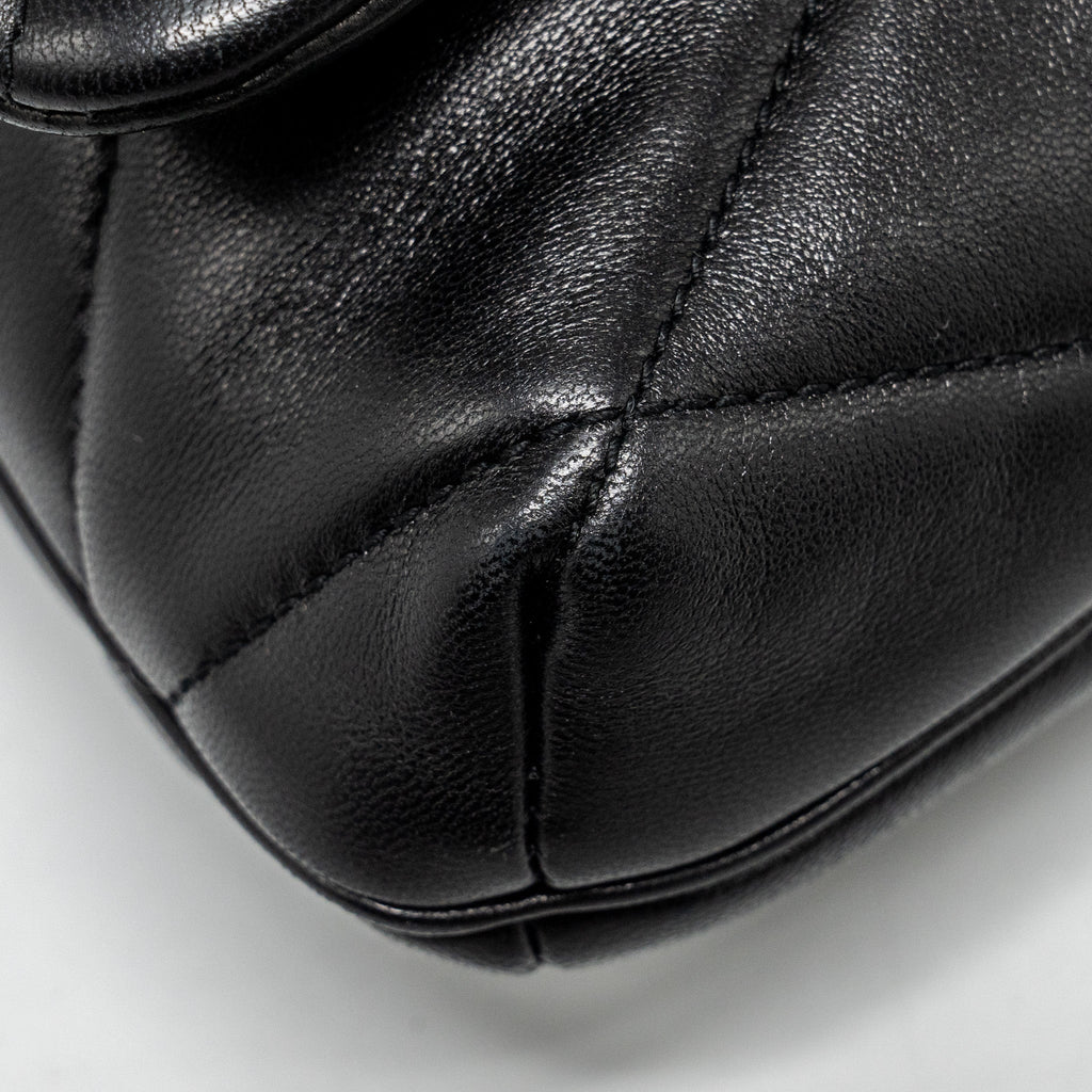 SAINT LAURENT/YSL LE 57 QUILTED HOBO SHOULDER BAG LAMBSKIN BLACK MULTICOLOUR HARDWARE