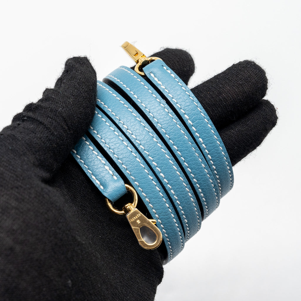 HERMES MINI BOLIDE EVERCOLOR NEW BLUE JEAN GHW