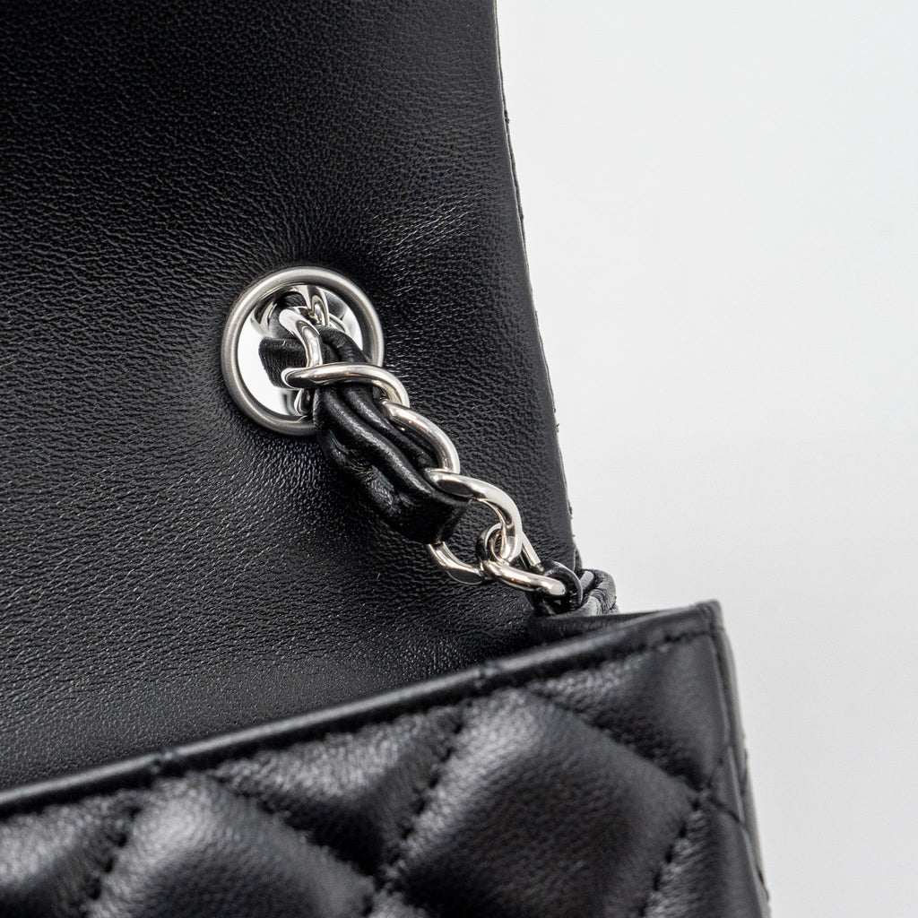 CHANEL MINI RECTANGULAR FLAP BAG LAMBSKIN BLACK SHW (MICROCHIP)