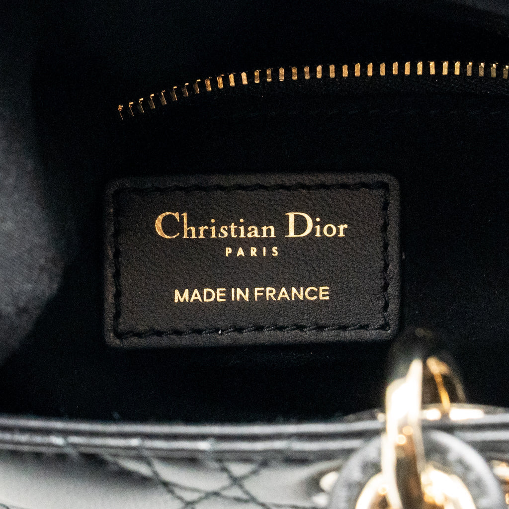 DIOR MY ABCDIOR SMALL LADY DIOR LAMBSKIN BLACK LGHW