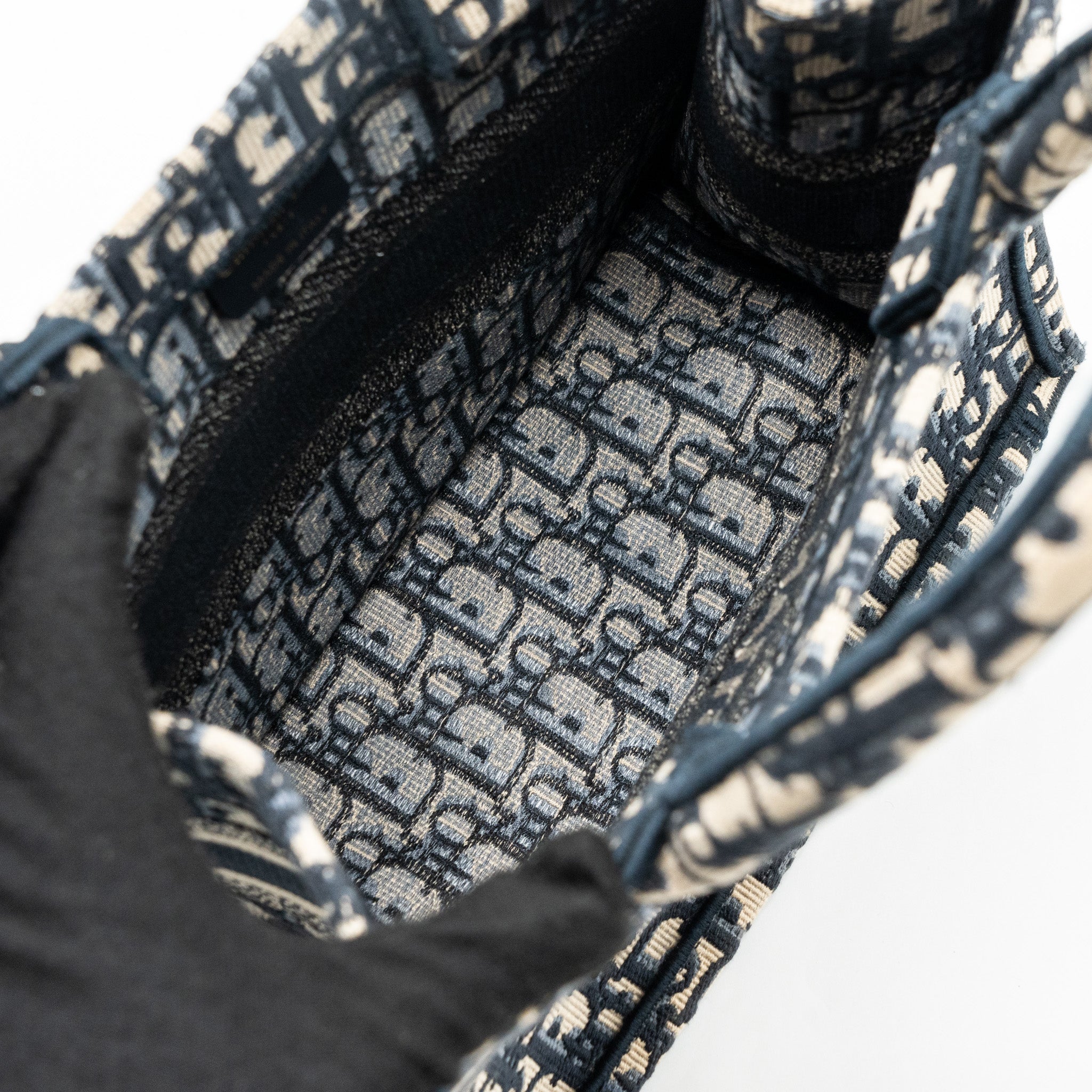 DIOR SMALL BOOK TOTE BLUE OBLIQUE JACQUARD EMBROIDERY