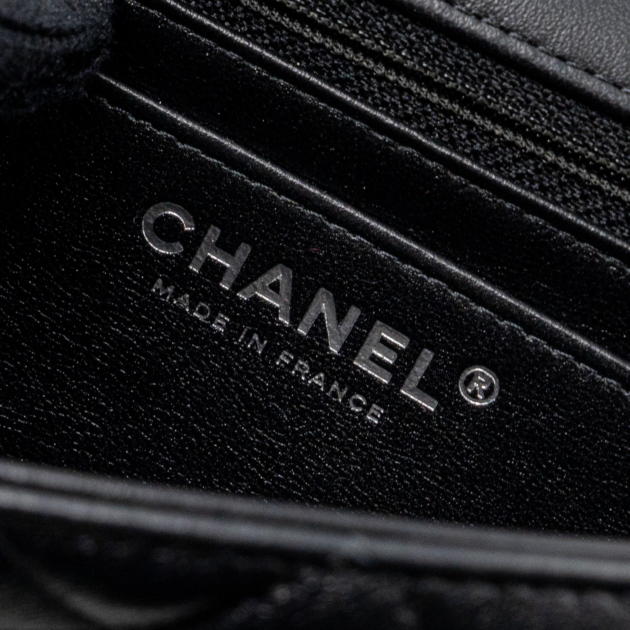 CHANEL MINI RECTANGULAR FLAP BAG LAMBSKIN BLACK SHW (MICROCHIP)