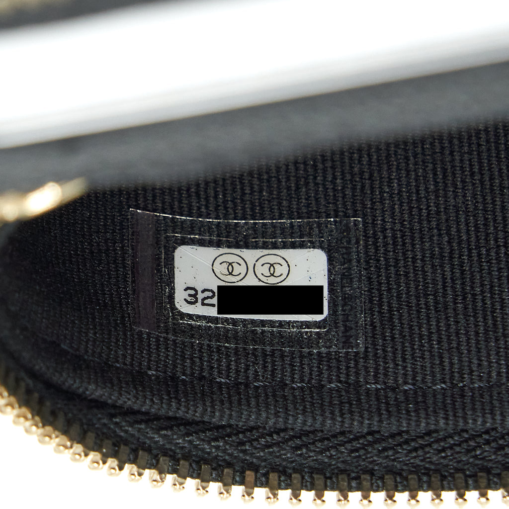 CHANEL 22P VERTICAL MINI VANITY WITH CC LOGO CHAIN CAVIAR BLACK LGHW
