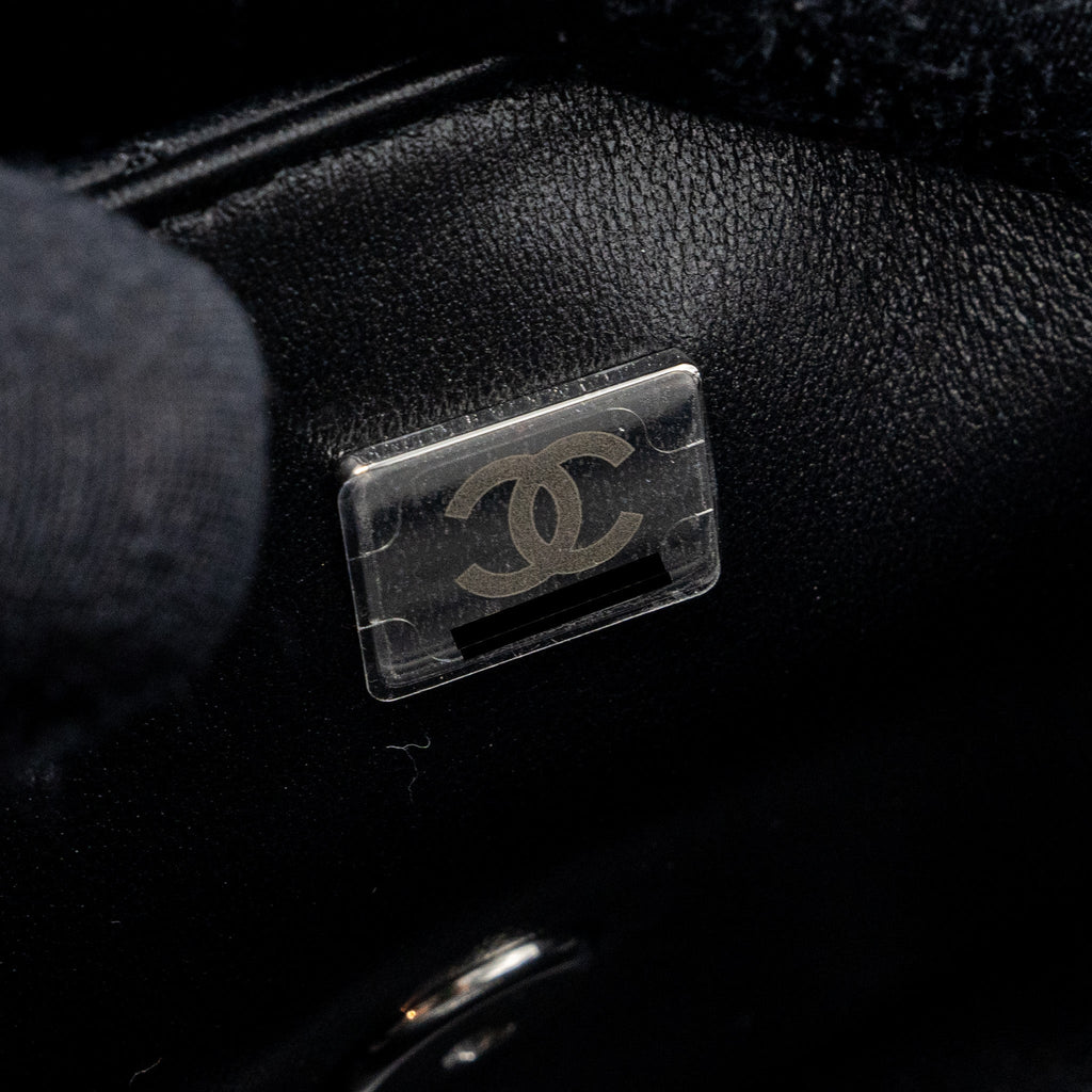 CHANEL MINI RECTANGULAR FLAP BAG LAMBSKIN BLACK SHW (MICROCHIP)