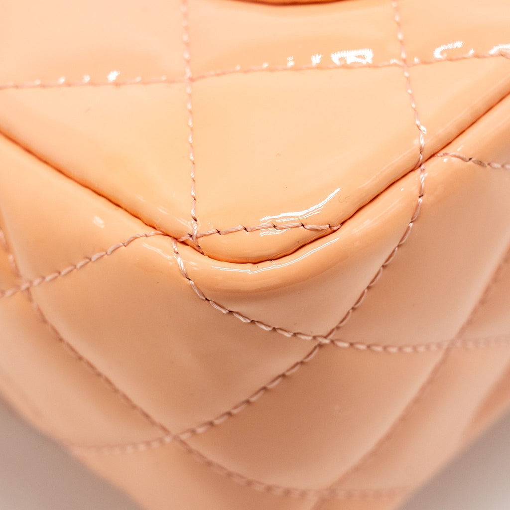 CHANEL MINI RECTANGULAR FLAP BAG PATENT PINK SHW