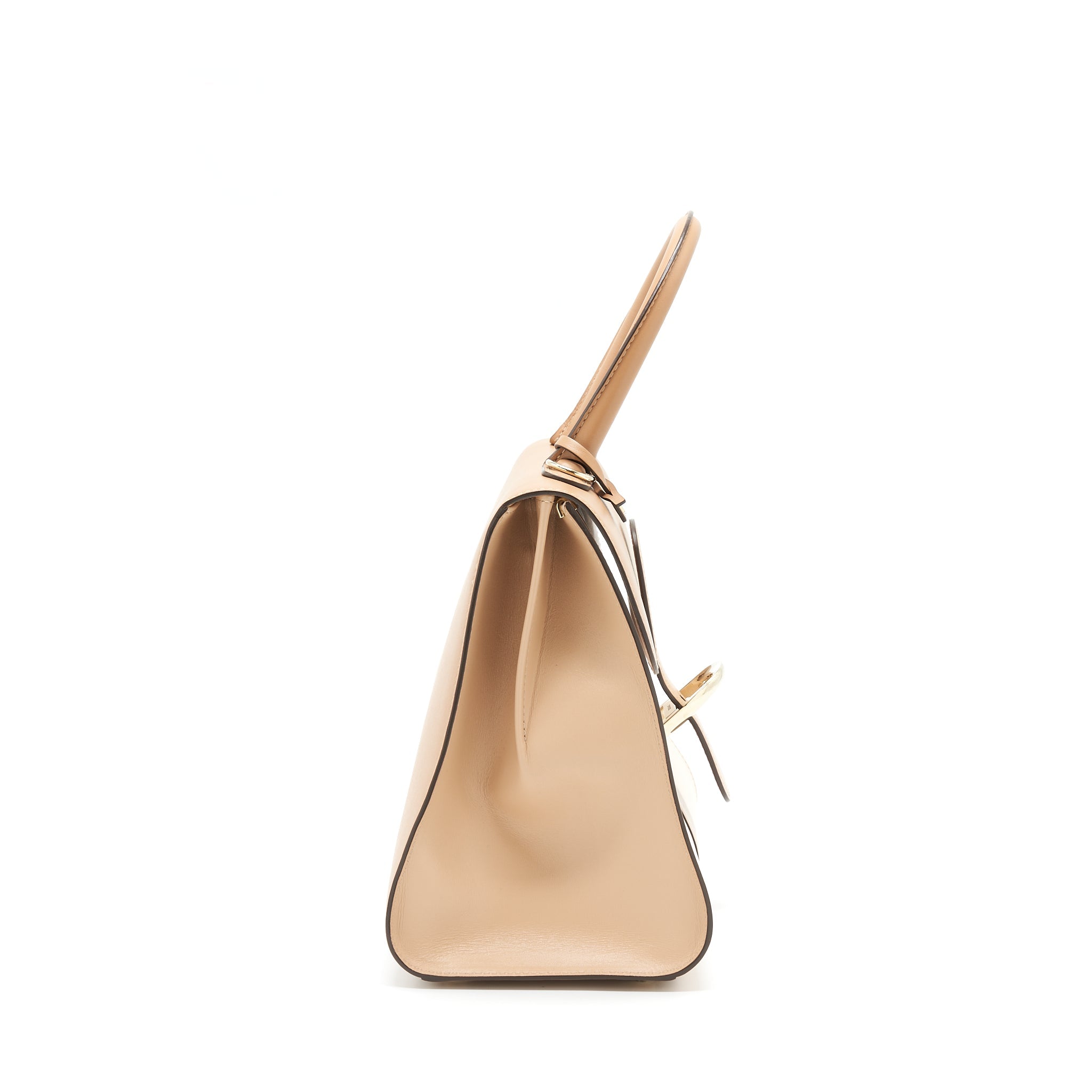 DELVAUX BRILLIANT MM BEIGE/LIGHT BEIGE BOX CALFSKIN LGHW