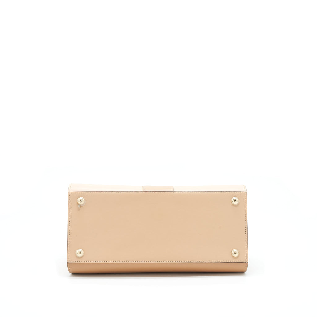 DELVAUX BRILLIANT MM BEIGE/LIGHT BEIGE BOX CALFSKIN LGHW