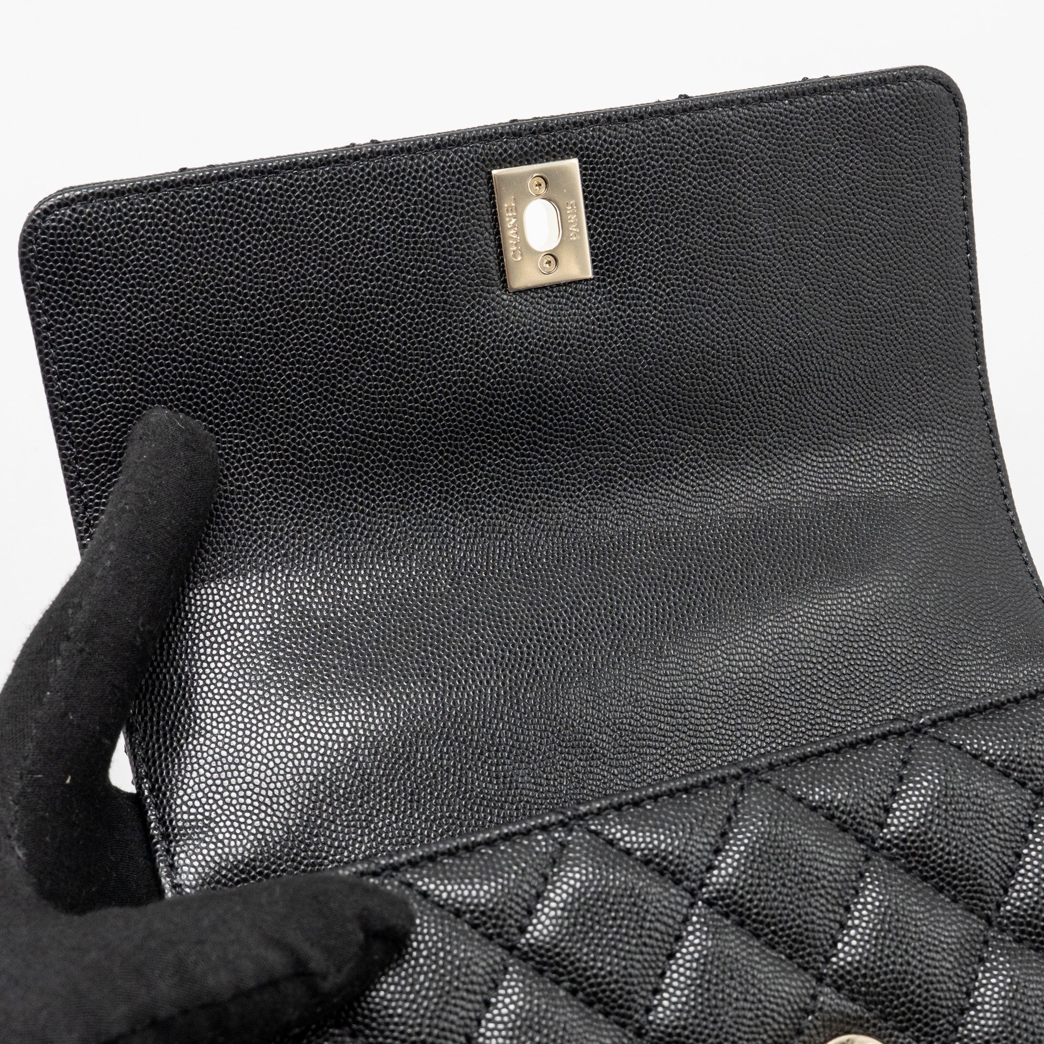 CHANEL SMALL COCO HANDLE CAVIAR BLACK LGHW(MICROCHIP)