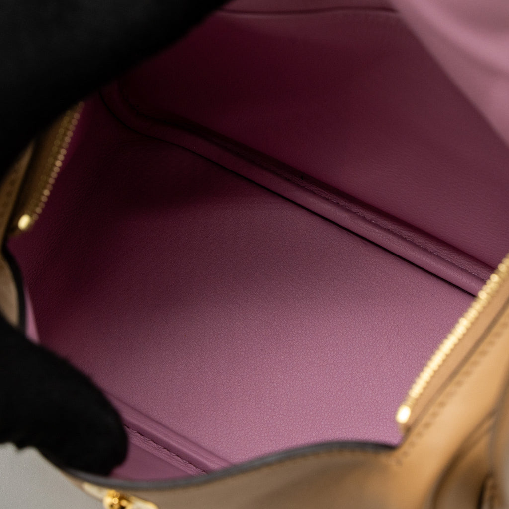 HERMES MINI LINDY SWIFT CHAI/MAUVE SYLVESTRE GHW
