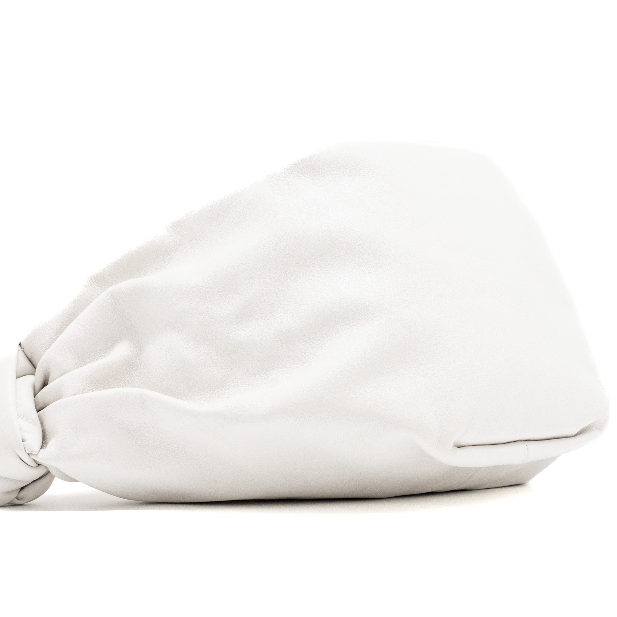 BOTTEGA VENETA MINI DOUBLE KNOT BAG CALFSKIN WHITE GHW