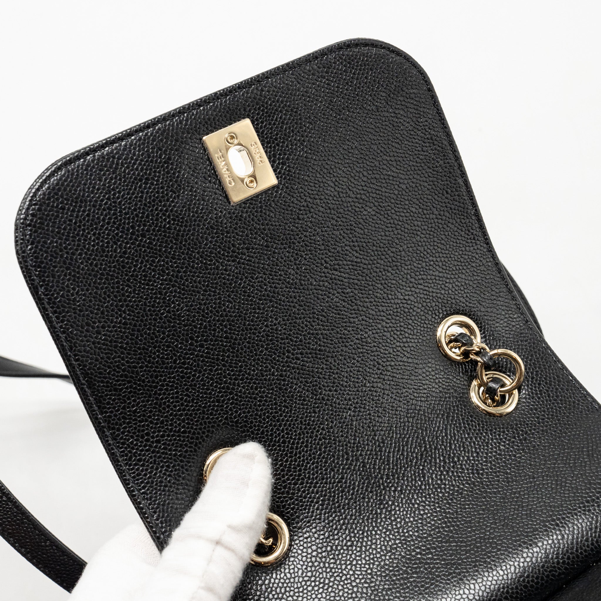 CHANEL AFFINITY BACKPACK CAVIAR BLACK LGHW (MICROCHIP)