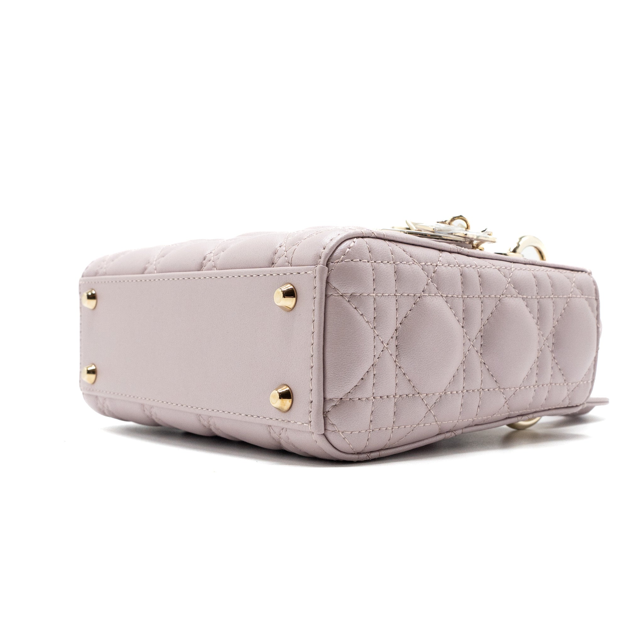 DIOR MINI LADY DIOR BAG LAMBSKIN LIGHT PINK LGHW