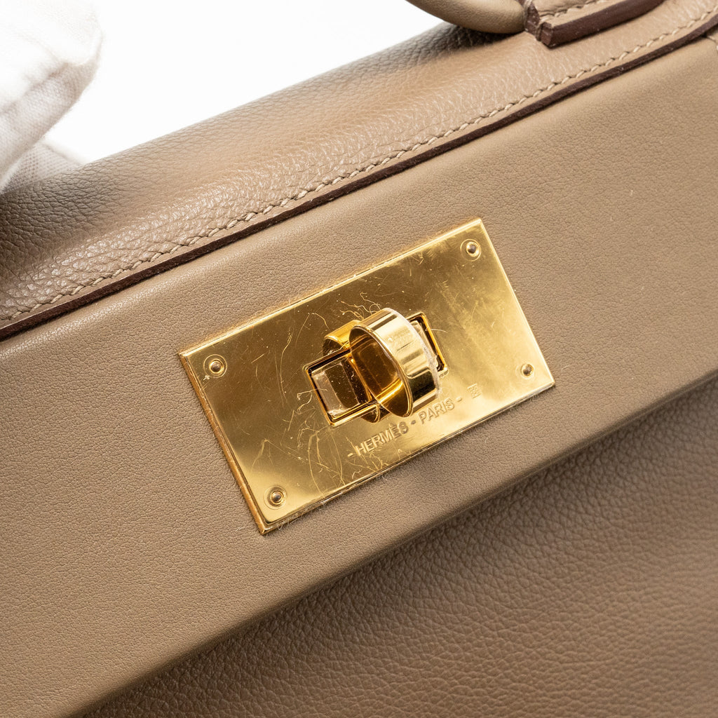 HERMES MINI 2424 24/24-21 BAG EVERCOLOR/SWIFT ETOUPE GHW