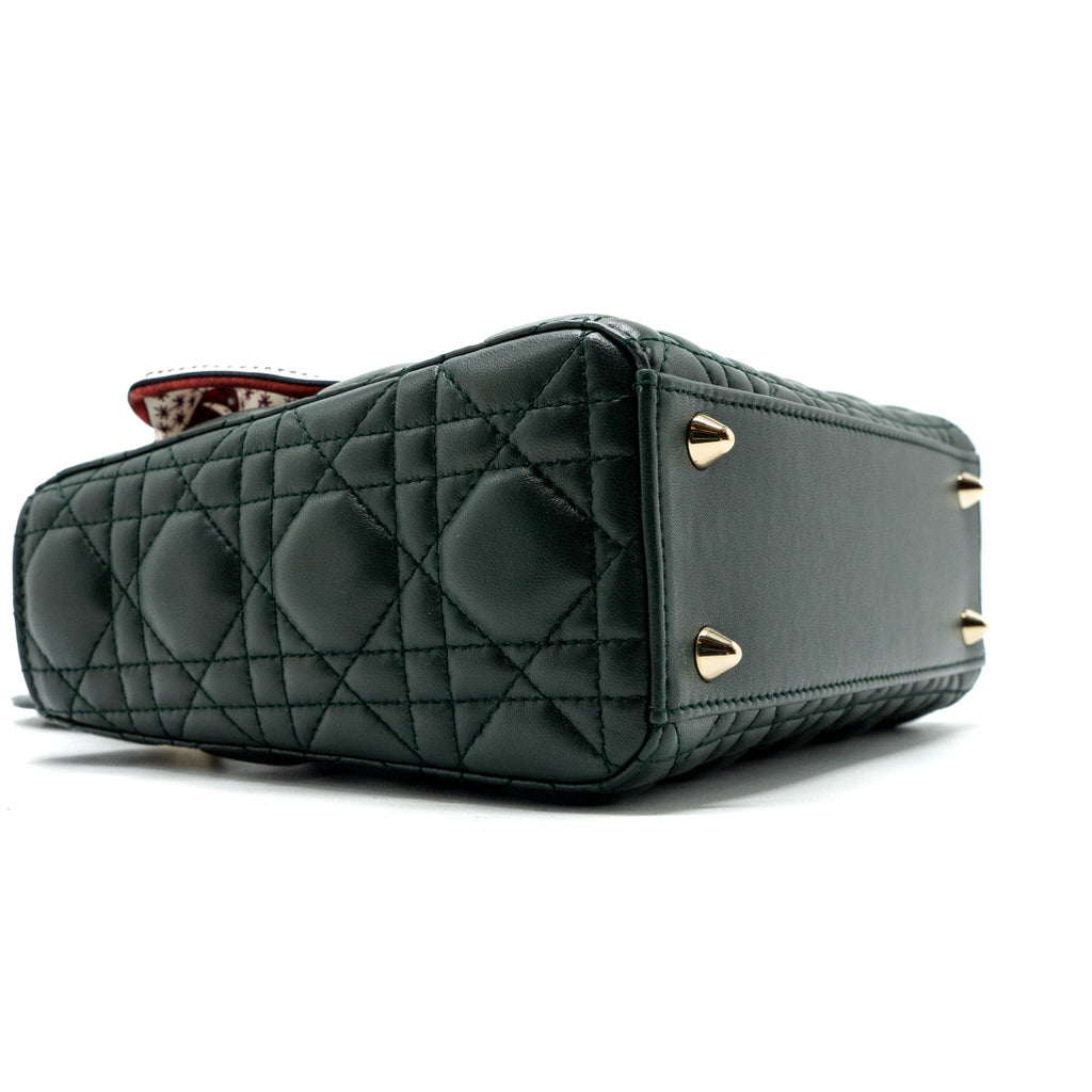 DIOR SMALL LADY DIOR MY ABC DIOR BAG LAMBSKIN DARK GREEN LGHW