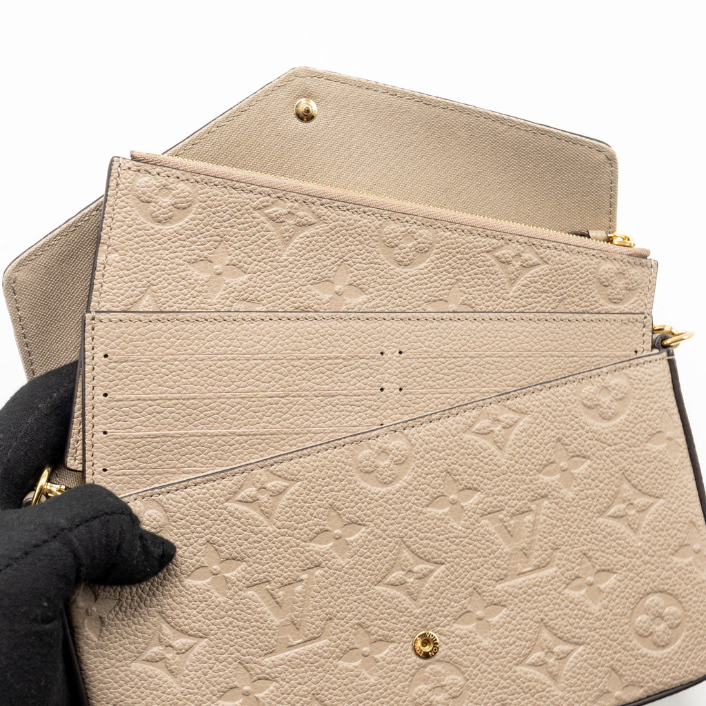 LOUIS VUITTON FELICIE POCHETTE MONOGRAM EMPREINTE TOURTERELLE GHW