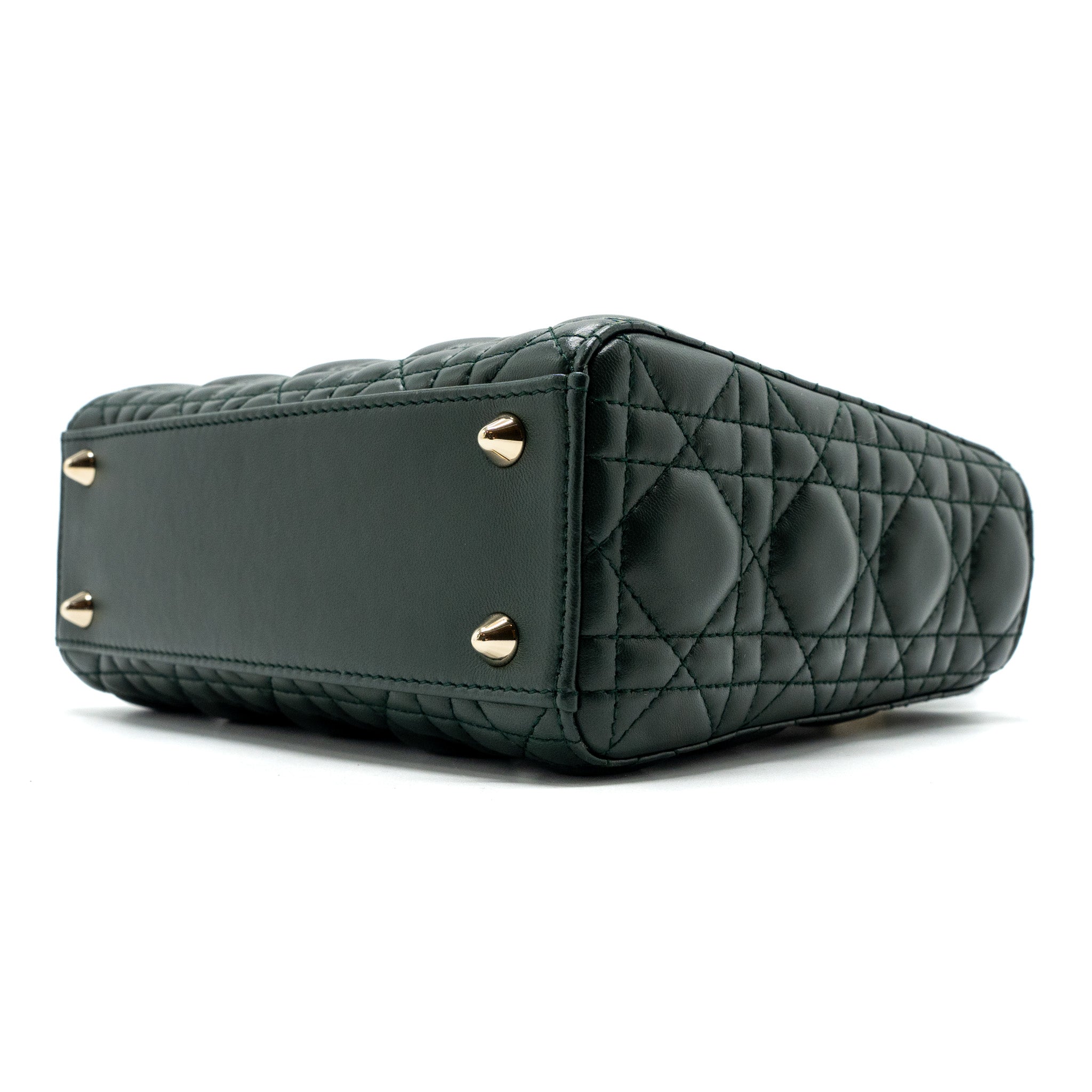 DIOR SMALL LADY DIOR MY ABC DIOR BAG LAMBSKIN DARK GREEN LGHW