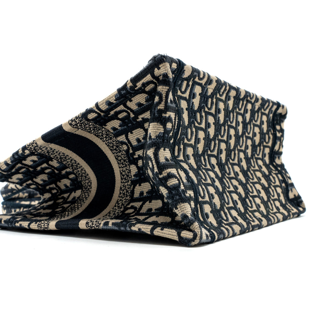 DIOR SMALL BOOK TOTE BLUE OBLIQUE JACQUARD EMBROIDERY